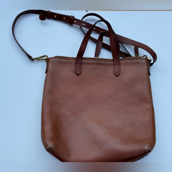 Madewell Leather Zip Top Transport Crossbody Tote – Brown - Picture 2 of 13